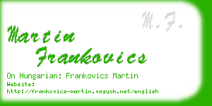martin frankovics business card